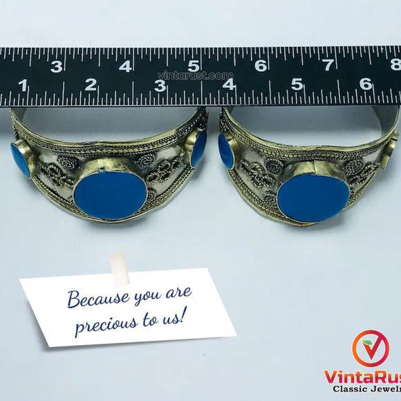 single Tribal Cuff Bracelet, Vintage Afghan Cuff Bracelet, Boho Cuff, Antique - Picture 3 of 6